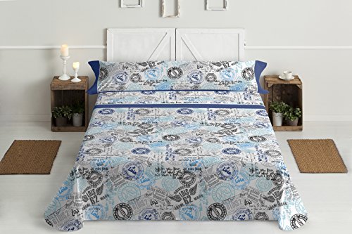 Gale Hayman Style Lois Bettwäsche-Set, Baumwoll-Polyester, Blau, Super-Kingsize-Bett, 200 x 180 x 3 cm von Style