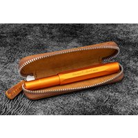 Leder Federmäppchen Mit Reißverschluss Für Kaweco - Pocket Pen Crazy Horse Brown Leder Federmäppchen Mit Reißverschluss Für Kaweco - Pocket Pen Crazy Horse Brown von GalenLeatherCo