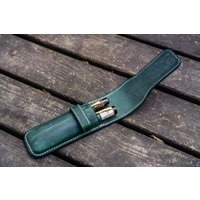 Leder Flap Pen Case Für Zwei Stifte - Crazy Horse Forest Green Leder Flap Pen Case Für Zwei Stifte - Crazy Horse Forest Green von GalenLeatherCo