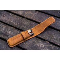 Leder Flap Pen Etui Für Zwei Stifte - Crazy Horse Brown Leder Flap Pen Etui Für Zwei Stifte - Crazy Horse Brown von GalenLeatherCo