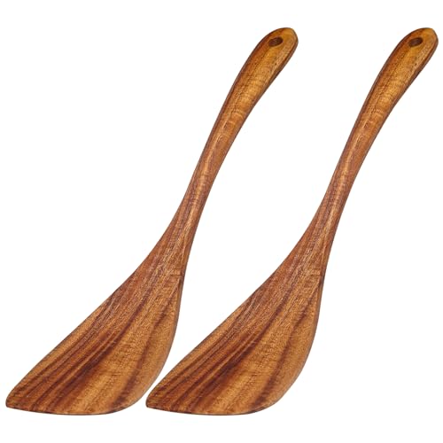 Galenecx 2 Stück Pfannenwender, 31 x 7 cm Akazienholz Pfannenwender, Non Stick Holzkochlöffel, Holzspatel mit Maserung Langem Griff, Küchenzubehör, füR Antihaftbeschichtetes Kochgeschirr Galenecx 2 Stück Pfannenwender, 31 x 7 cm Akazienholz Pfannenwender, Non Stick Holzkochlöffel, Holzspatel mit Maserung Langem Griff, Küchenzubehör, füR Antihaftbeschichtetes Kochgeschirr von Galenecx
