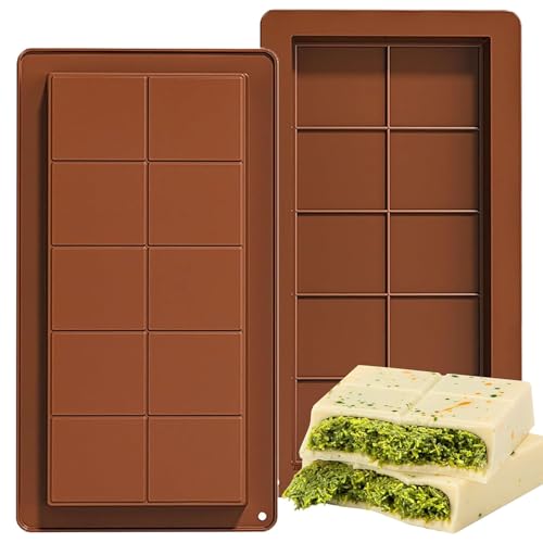 Galenecx 2 Stück Schokoladenform Silikon Tief, 25 x 13 x 2 cm BPA-Frei Schokolade Form, Extra Tief Chocolate Form, Antihaftbeschichtung Silikonform Chocolate, für Schokolade Praline Süßigkeiten Galenecx 2 Stück Schokoladenform Silikon Tief, 25 x 13 x 2 cm BPA-Frei Schokolade Form, Extra Tief Chocolate Form, Antihaftbeschichtung Silikonform Chocolate, für Schokolade Praline Süßigkeiten von Galenecx