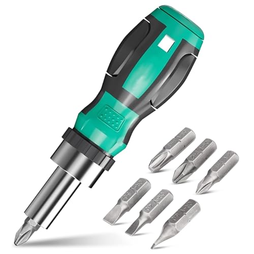 Galenecx Ratschenschraubendreher, Schraubendreher mit 6 Magnetköpfen, Ergonomischer Griff, Multischraubenzieher für Computer, Fahrräder, Uhren, Möbel und Heimwerkerarbeiten Galenecx Ratschenschraubendreher, Schraubendreher mit 6 Magnetköpfen, Ergonomischer Griff, Multischraubenzieher für Computer, Fahrräder, Uhren, Möbel und Heimwerkerarbeiten von Galenecx