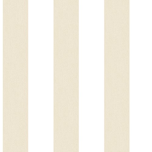 Galerie G67579 Smart Stripes 2 Wide Stripes Design Tapete beige weiß 10m x 53cm von Galerie