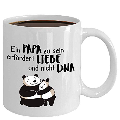 Stiefpapa - Ein Papa zu sein erfordert Liebe Panda - Tasse 330ml Weiß Bonus Papa Geburtstag Vatertag von Galeriemode