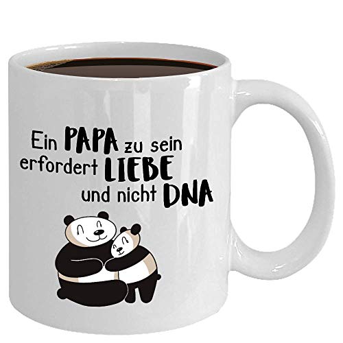 Stiefpapa - Ein Papa zu sein erfordert Liebe Panda - Tasse 330ml Weiß Bonus Papa Geburtstag Vatertag von Tassenstube