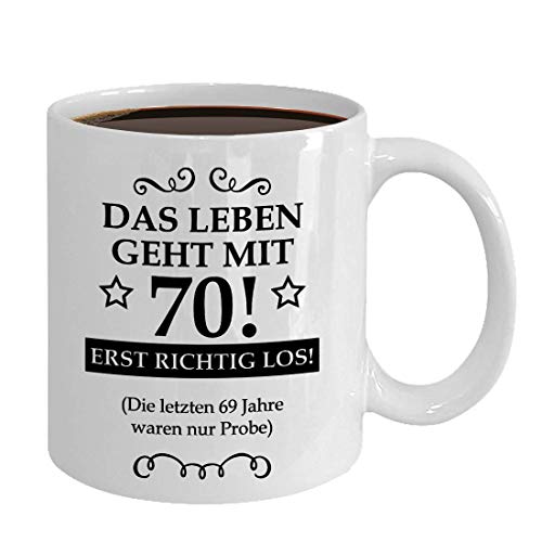 Tasse 70 Jahre Geburtstag Kaffeebecher Geschenk für Mann Frau 1951 geboren (70 Jahre 330ml) von Galeriemode