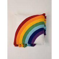 Galia Tasarim - Regenbogen Bestickter Kissenbezug, Buntes 40 X cm Großes Handgemachtes Pride-Kissen, Wunderliches Geschenk Für Die Dekoration Im Haus von GaliaDesignStudio