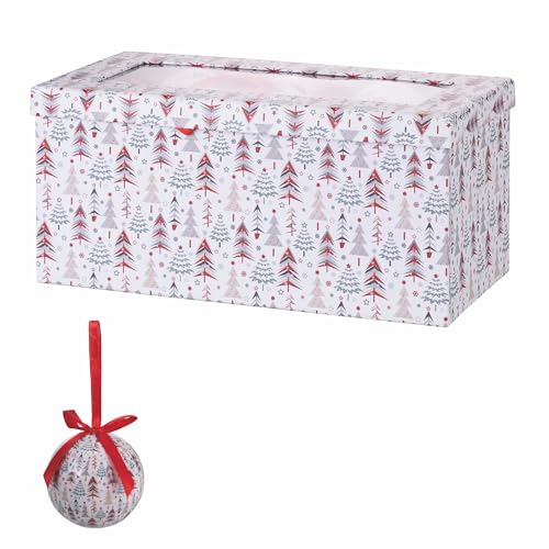 12er Set Weihnachtskugeln Ø 7,5cm glänzend in Geschenkbox Baumdekor Santa's House von Galileo Casa