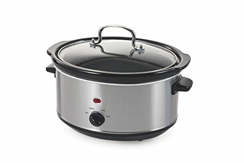 Galileo Casa 2187876 Elektrokochtopf Slow Cooker 3,5 l, 200 W, Stahl, silberfarben von Galileo Casa