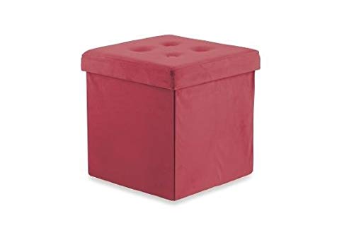 Galileo Casa 2194636 Sitzsack, Samt, Bordeaux 37,5 x 37,5 x 38 cm, Rot von Galileo Casa