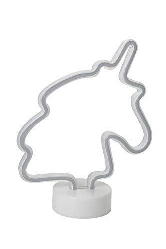 Galileo Casa 5901588 Einhorn weiße LED-Lampe, Kunststoff von Galileo Casa