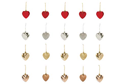 Galileo Casa Weihnachten Set Herzen zum Aufhängen, Mehrfarbig, 2 x 7 x 7 cm, 5 Stück Galileo Casa Weihnachten Set Herzen zum Aufhängen, Mehrfarbig, 2 x 7 x 7 cm, 5 Stück von Galileo Casa