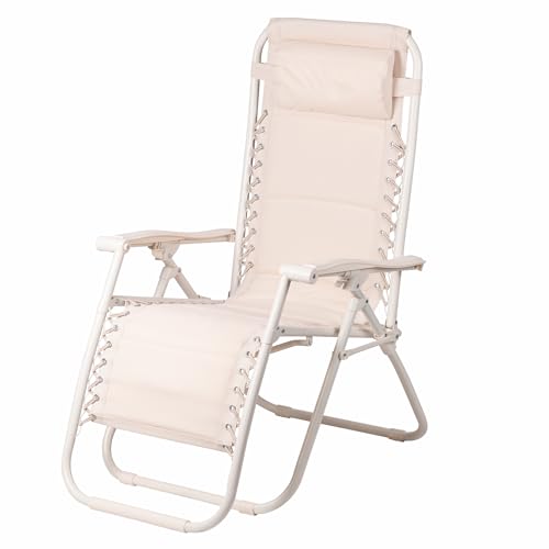 Galileo RioPlus Esté Relax-Stuhl, elfenbeinfarben, gepolsterter Sitz, grün, Gestell aus Karbonstahl, neig- und zusammenklappbar Galileo RioPlus Esté Relax-Stuhl, elfenbeinfarben, gepolsterter Sitz, grün, Gestell aus Karbonstahl, neig- und zusammenklappbar von Galileo