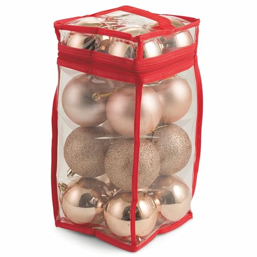 Santa's House Weihnachtskugeln, rosa, Sortiert, Ø 8 cm, glänzend, satiniert und glitzernd, aus PVC, 16 Stück von GALILEO