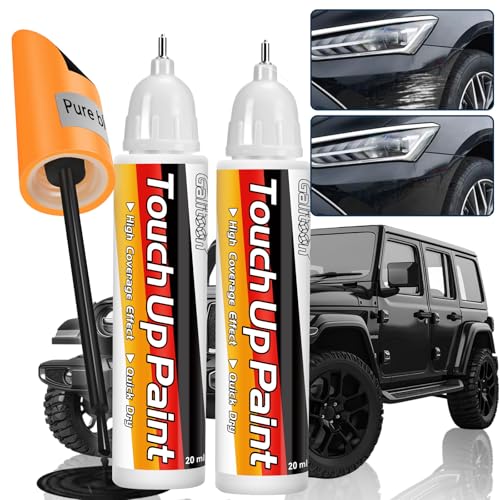 Galitoon Lackstift Auto, Autolackreparatur, 2-in-1-Autolackstift, schnelle und einfache Lösung zur Reparatur kleinerer Autokratzer, 0,8 fl oz Lackstift (Schwarz-2) von Galitoon