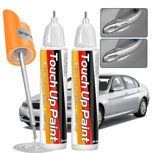 Galitoon Lackstift Auto, Autolackreparatur, 2-in-1-Autolackstift, schnelle und einfache Lösung zur Reparatur kleinerer Autokratzer, 0,8 fl oz Lackstift (Silber-2) von Galitoon