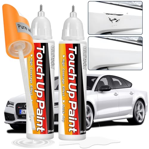 Galitoon Lackstift Auto, Autolackreparatur, 2-in-1-Autolackstift, schnelle und einfache Lösung zur Reparatur kleinerer Autokratzer, 0,8 fl oz Lackstift (Weiß-2) von Galitoon