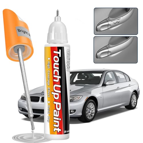 Galitoon Lackstift Auto, Autolackreparatur, 2-in-1-Autolackstift, schnelle und einfache Lösung zur Reparatur kleinerer Autokratzer, 0,8 fl oz Lackstift Weiß Ausbesserungslack für Autos (Silber) von Galitoon