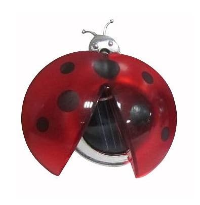 Galix Solar Marienkäfer Gartendeko mit Clip, LED Leuchte, 6 x 5,8 x 3,5 cm, Wetterfest von Galix