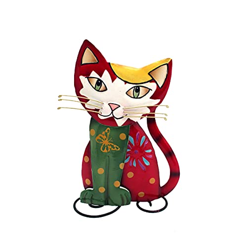 Gall&Zick Dekofigur Katze aus Blech mit Perlmutteinlagen (Rot klein) von Gall&Zick