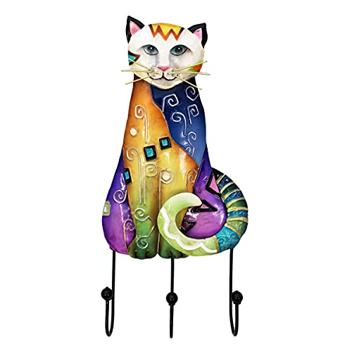 Gall&Zick Dekofigur Katze aus Blech mit Perlmutteinlagen (Wandhaken bunt) von Gall&Zick