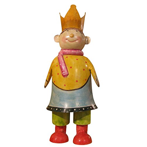 Gall&Zick Dekoration Prinz Krone Prinzessin Blech Bunt Bemalt Garten Deko Metall Skulptur Figur Design Statue Kunst Höhe ca 40cm von Gall&Zick
