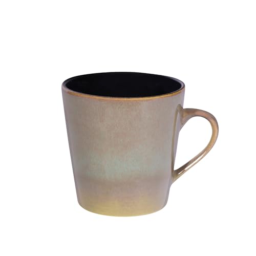 Gall&Zick Handgefertigte XXL-Kaffeetasse, Keramik, Beige-Grau-Blau mit Schwarzem Innenbereich, set/2 (GZM-390) von Gall&Zick