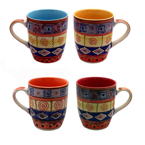 Gall&Zick Tasse Kaffeetasse Teetasse Geschirr Keramik Bemalt Bunt (Gemischt Set/4) von Gall&Zick