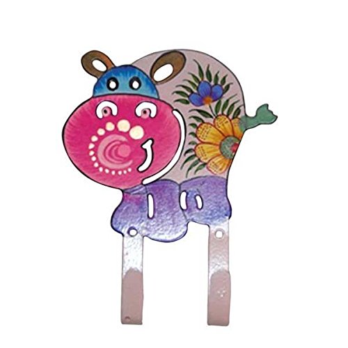 Gall&Zick Wandhaken Haken Mehrzweckhaken Metall Dekoration Bemalt Bunt Kinder (Hippo) von Gall&Zick