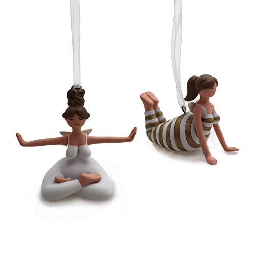 Gall&Zick Dekofigur Yoga Engel Weihnachtsdeko Hänger Christbaumschmuck Dekoration Set/2 von Gall&Zick