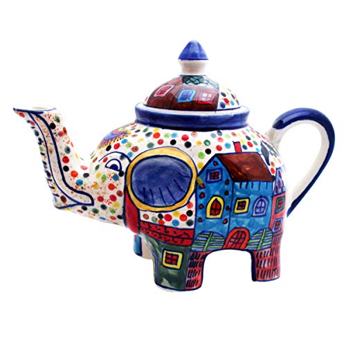 Teekanne Keramik handbemalt bunt (Elefant) von Gall&Zick