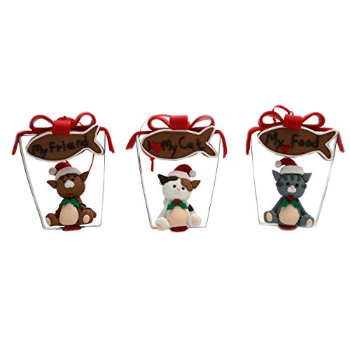 Weihnachtsdeko Hänger Christbaumschmuck Dekoration Weihnachten Fensterdeko Geschenkanhänger Katze Set/3 - Gall & Zick von Gall&Zick