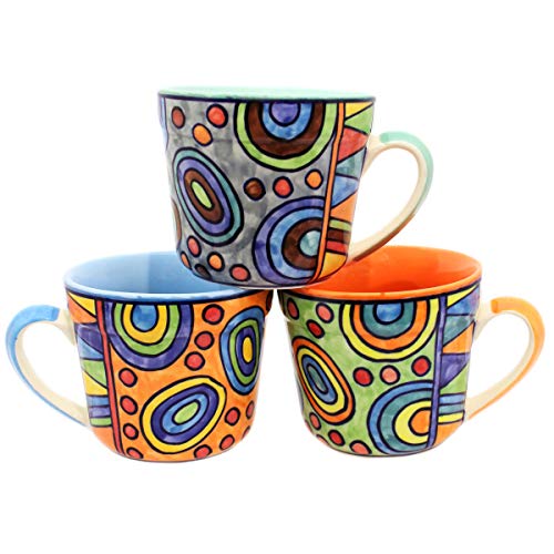 XL Tasse bunt Keramik handbemalt Set/3 XL Tasse bunt Keramik handbemalt Set/3 von Gall&Zick