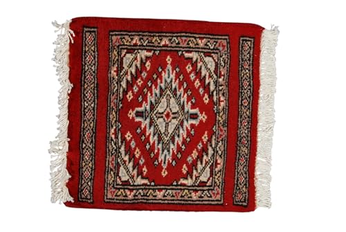 Klassischer Kaschmir-Teppich, Wolle, 30 x 30 cm (Galleriafarah1970) von Galleriafarah1970