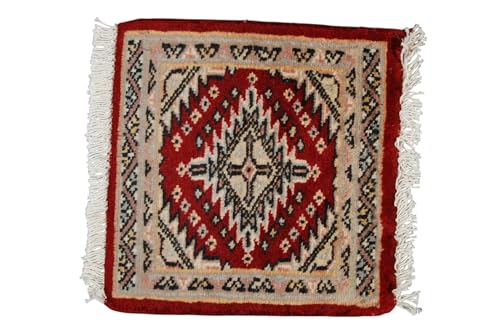Klassischer Kaschmir-Teppich, Wolle, 30 x 30 cm (Galleriafarah1970) von Galleriafarah1970