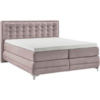 Musterring Boxspringbett "Dubai", Winkelfuß in Chrom, 3 Härtegrade, Kopfteil in Kassettensteppung von Musterring