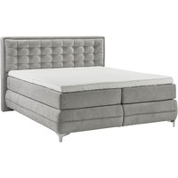 Musterring Boxspringbett "Dubai", Winkelfuß in Chrom, 3 Härtegrade, Kopfteil in Kassettensteppung von Musterring