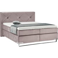 Musterring Boxspringbett "Dubai", Kufe in Chrom, 3 Härtegrade, Kopfteil mit Knopfheftung von Musterring