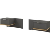 Musterring Nachtschrank "Isabelle", (Wird als Paar geliefert), Set bestehend aus 2 Konsolen, Unterboden in Eiche, B90 x H43 x T47 cm von Musterring