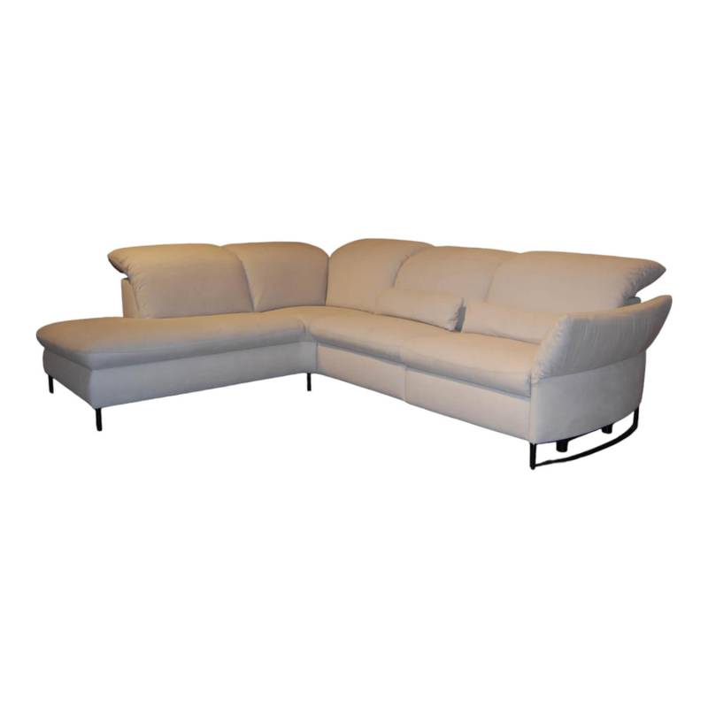 Ecksofa Viviana Stoff 6 Ravello Silver mit Relaxfunktion von Gallery M