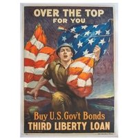 Over The Top | Wwi Bonds Von Sidney Riesdenberg-Original 1917 Vintage Poster-Leinenrücken von GalleryClassicPoster