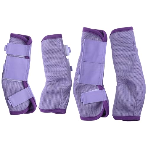 Fly Horse Boots 4er Set, Weiche & Atmungsaktive Mesh Fliegengamaschen für Pferde Violet Cob von Gallopoff