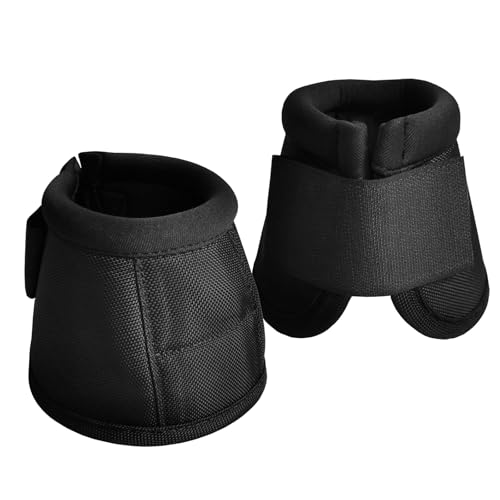Gallopoff Hufglocken Pferd 2er Set – Stoßdämpfend & Scheuerfrei, Ballenschutz für Pferde aus Neopren, Weiche Schutzglocken mit Klettverschluss für Training & Weide Schwarz L Gallopoff Hufglocken Pferd 2er Set – Stoßdämpfend & Scheuerfrei, Ballenschutz für Pferde aus Neopren, Weiche Schutzglocken mit Klettverschluss für Training & Weide Schwarz L von Gallopoff