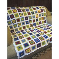 Gehäkelte Oma Squares Afghan ... Baby Decke von GalyaKireva