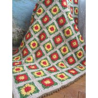 Gehäkelte Oma Squares Afghan ... Blumen Gehäkelte Decke von GalyaKireva