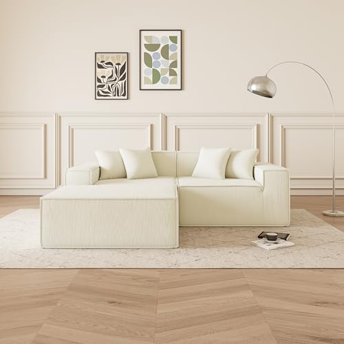 Galyar Sofa Würfel Modularer Schaumstoff vakuumkomprimiert Lieferung in Box ohne Montage (Beig, Sofa 2-teilig + Sitzsack) von Galyar