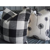 Büffel Karo Kissenbezug Landhaus Dekor in Schwarz Und Haferflocken Büffel Karo Kissenbezug Landhaus Dekor in Schwarz Und Haferflocken von GamGamzhandcrafted