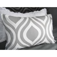 Grau Und Weiß Ogee Print Kissenbezug Baumwolle Home Decor Grau Und Weiß Ogee Print Kissenbezug Baumwolle Home Decor von GamGamzhandcrafted