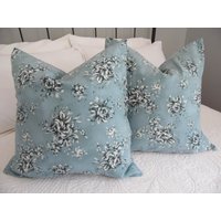 Floral Leinen Kissenbezug Soft Blue, Country Home Decor Floral Leinen Kissenbezug Soft Blue, Country Home Decor von GamGamzhandcrafted